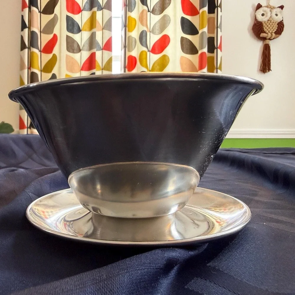 MCM Stainless Sauce Bowl Denmark Gravy Server Scandinavian Mid Century Serveware